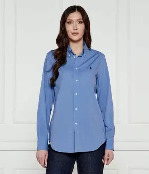 Рубашка женская Polo Ralph Lauren классическая удлиненная, синий