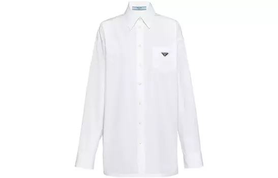 Рубашка женская Prada длинная с карманом, белый