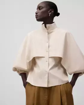 Рубашка женская прямого покроя с накидкой Adolfo Dominguez, натуральный