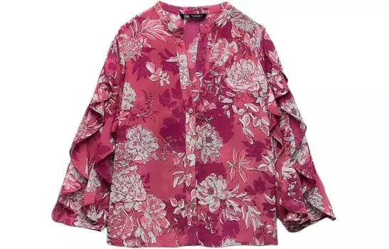 Рубашка женская розовая Zara