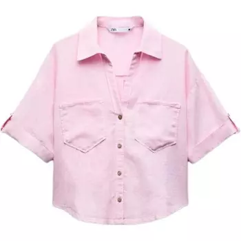 Рубашка женская розовая Zara