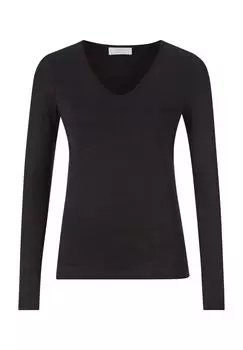 Рубашка женская с длинным рукавом и овальным вырезом rich&royal, черный