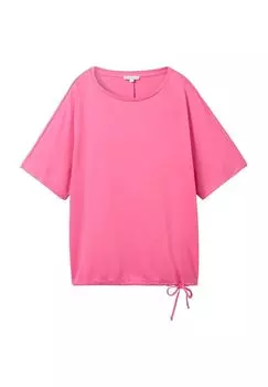 Рубашка женская, с короткими рукавами, на кулиске TOM TAILOR, цвет Carmine Pink