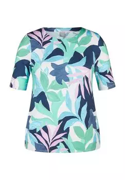 Рубашка женская, с полурукавами, круглым вырезом RABE, цвет Aquablau