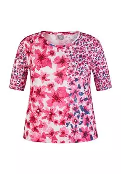 Рубашка женская, с полурукавами, круглым вырезом RABE, цвет Magenta