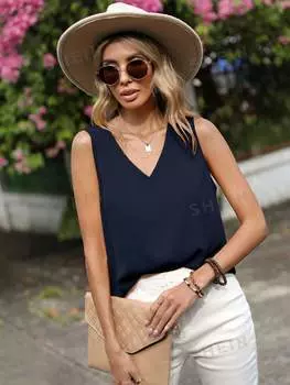 Рубашка женская Shein Lune полосатая, темно-синий