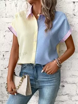 Рубашка женская Shein Lune, синий