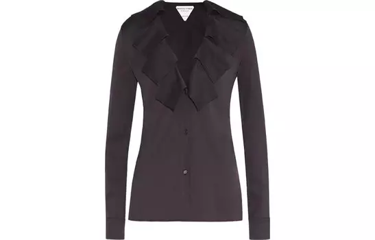 Рубашка женская шоколадная Bottega Veneta