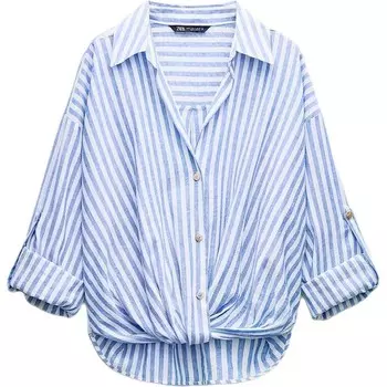 Рубашка женская синяя/белая Zara