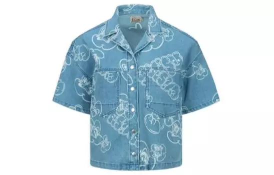 Рубашка женская синяя Evisu