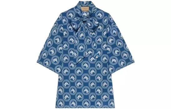 Рубашка женская синяя Gucci