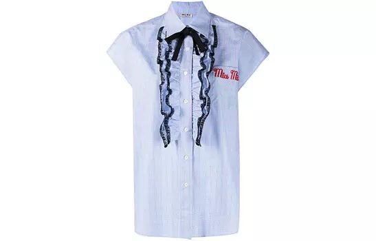 Рубашка женская синяя Miu Miu