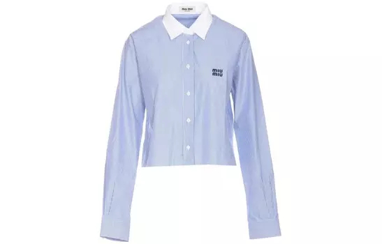 Рубашка женская синяя Miu Miu