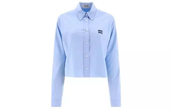Рубашка женская синяя Miu Miu