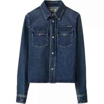 Рубашка женская синяя Miu Miu