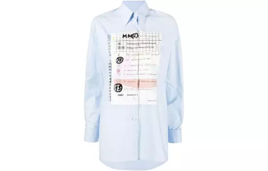 Рубашка женская синяя Mm6 Maison Margiela