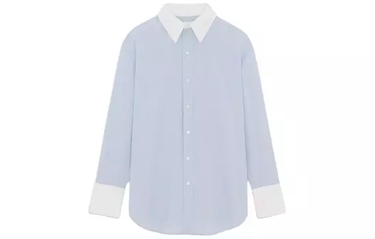 Рубашка женская синяя Saint Laurent