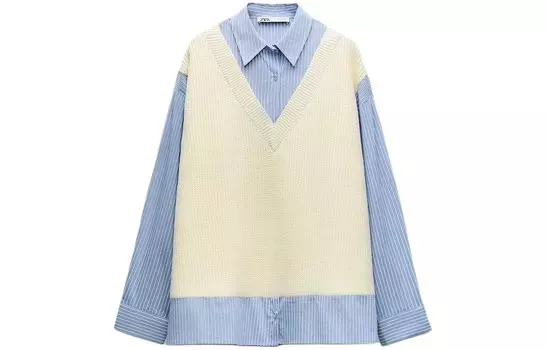 Рубашка женская синяя Zara