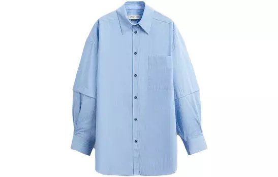 Рубашка женская синяя Zara