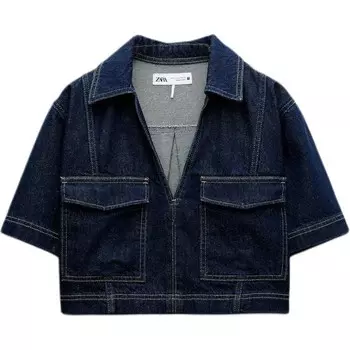 Рубашка женская синяя Zara