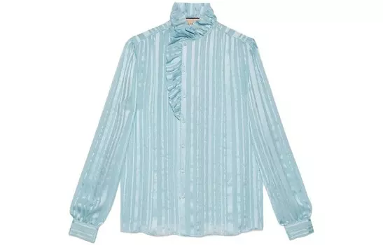 Рубашка женская светло-голубая Gucci