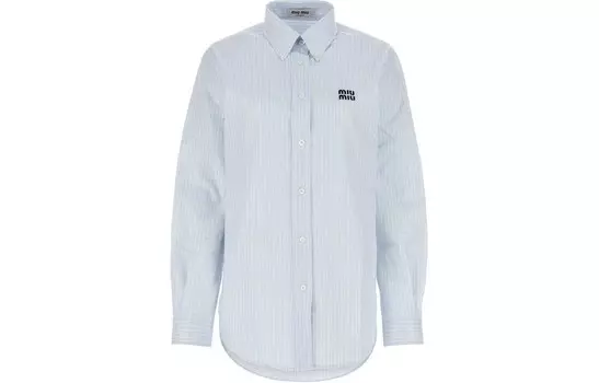 Рубашка женская светло-голубая Miu Miu, светло-голубой