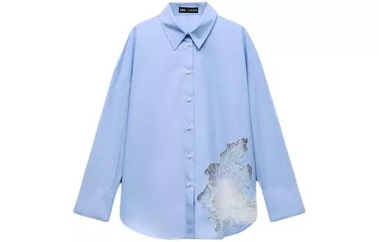 Рубашка женская светло-голубая Zara