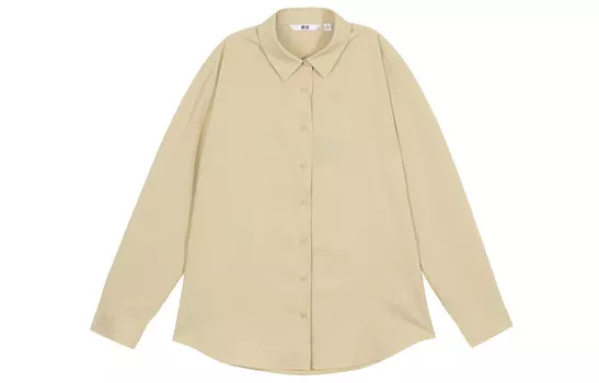 Рубашка женская темно-бежевая Uniqlo