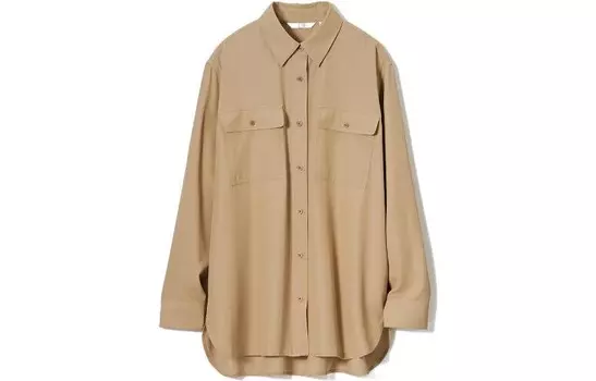 Рубашка женская темно-бежевая Uniqlo