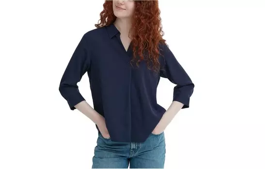 Рубашка женская темно-синяя Uniqlo