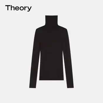 Рубашка женская Theory с высоким воротником и длинными рукавами, бежевый