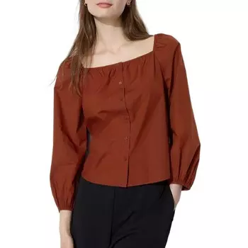 Рубашка женская Uniqlo, коричневый