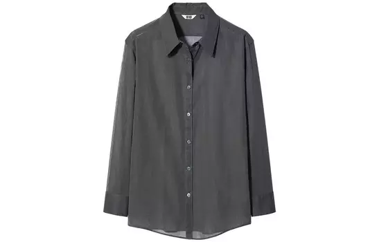 Рубашка женская Uniqlo, темно-серый