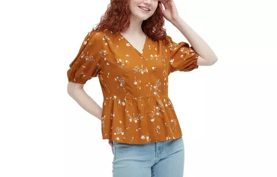 Рубашка женская верблюжья Uniqlo