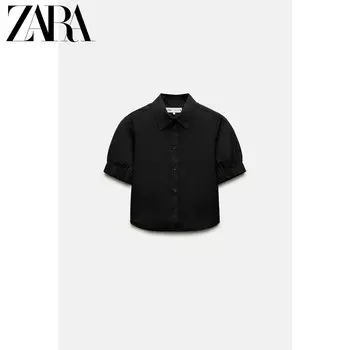 Рубашка женская Zara короткая, черный
