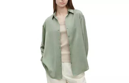 Рубашка женская зеленая Uniqlo