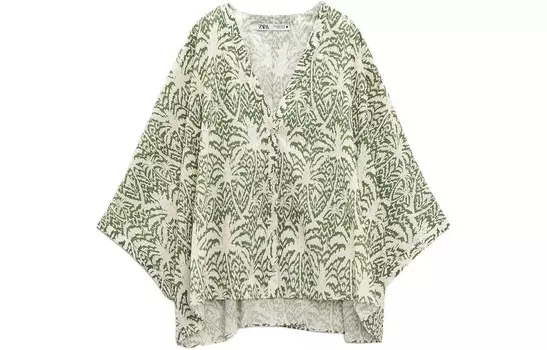 Рубашка женская зеленая Zara