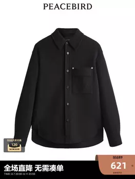 Рубашка зимняя Peacebird с длинными рукавами, черный