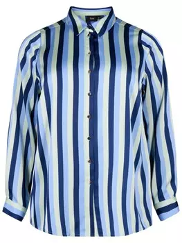 Рубашка Zizzi Blouse, темно-синий/светло-синий