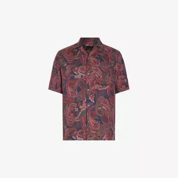 Рубашка Zowie с принтом пейсли Allsaints, синий
