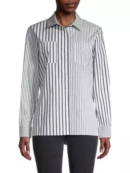 Рубашке Dkny полосатой, белый/черный