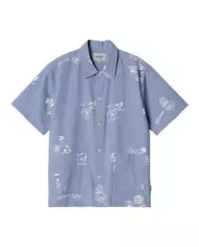 Рубашки, блузки и топы Рубашка S/S Stamp Carhartt WIP, синий
