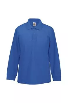 Рубашки-поло/рубашки-поло из пике с длинными рукавами 65/35 Fruit of the Loom, синий
