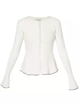 Рубчатая блузка ERDEM, нейтральный цвет