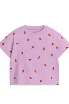 Рубчатая футболка Arket, фиолетовый