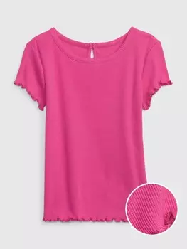Рубчатая футболка Gap, розовый