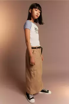Рубчатая футболка H&M, белый
