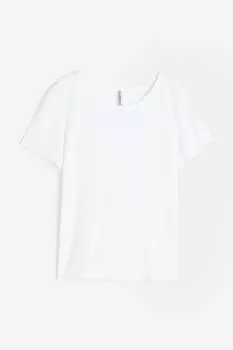 Рубчатая футболка H&M, белый