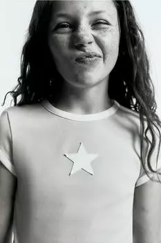 Рубчатая футболка H&M, бежевый
