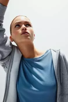 Рубчатая футболка H&M, синий